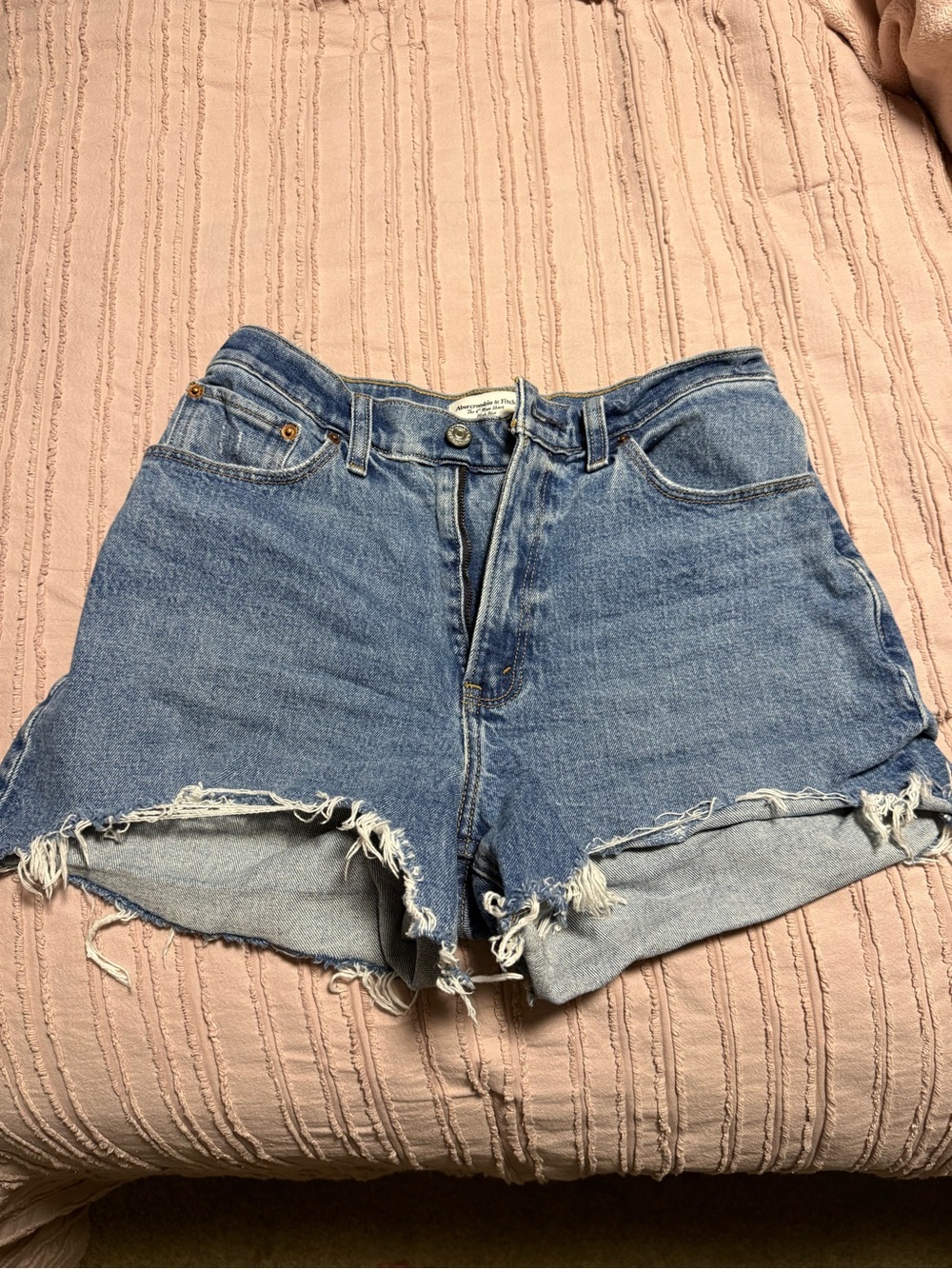 Abercrombie & Fitch Distressed Blue Denim Cutoff Shorts